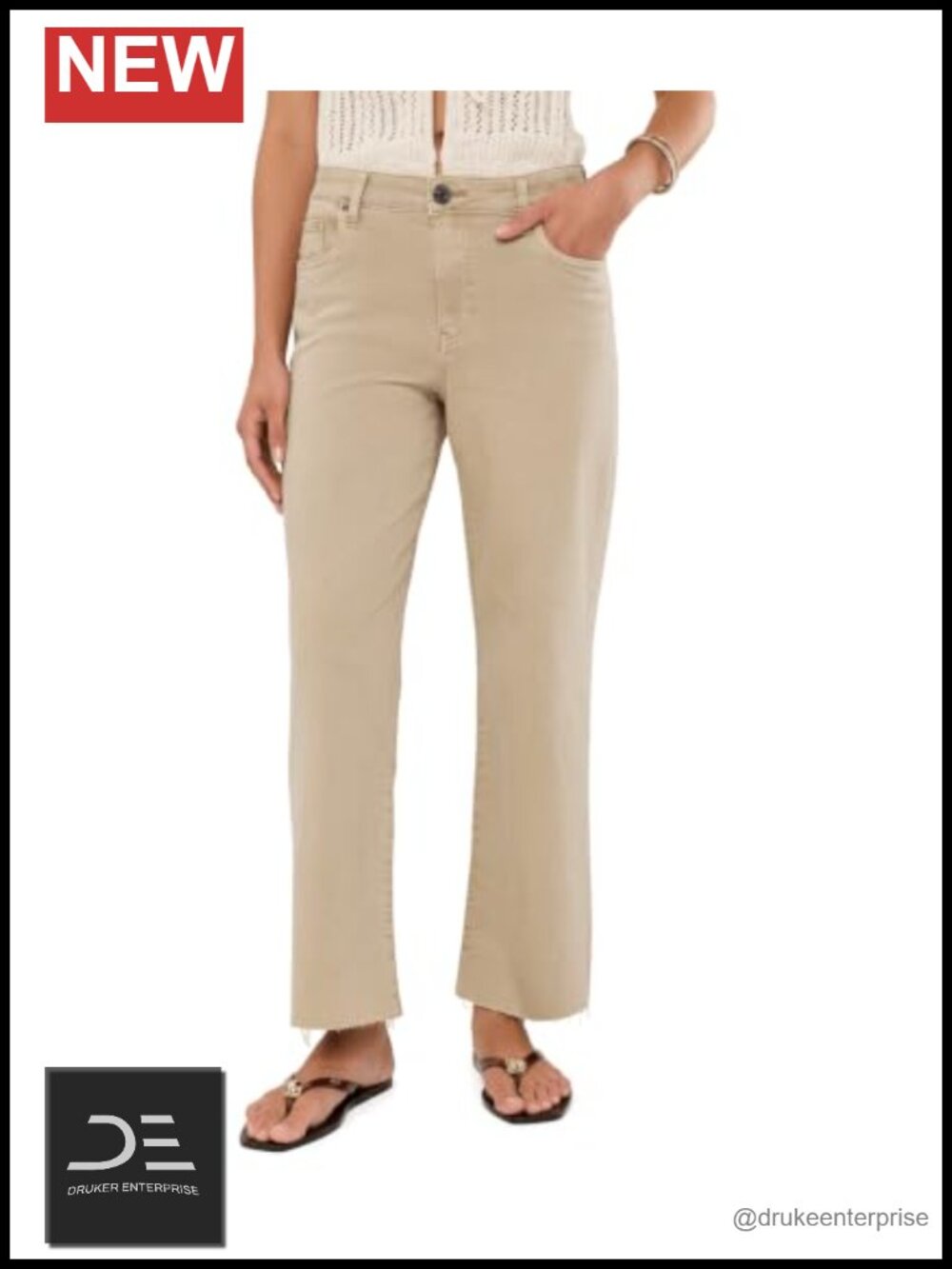 High-Rise Wide Leg Raw Hem Jeans Cotton Blend